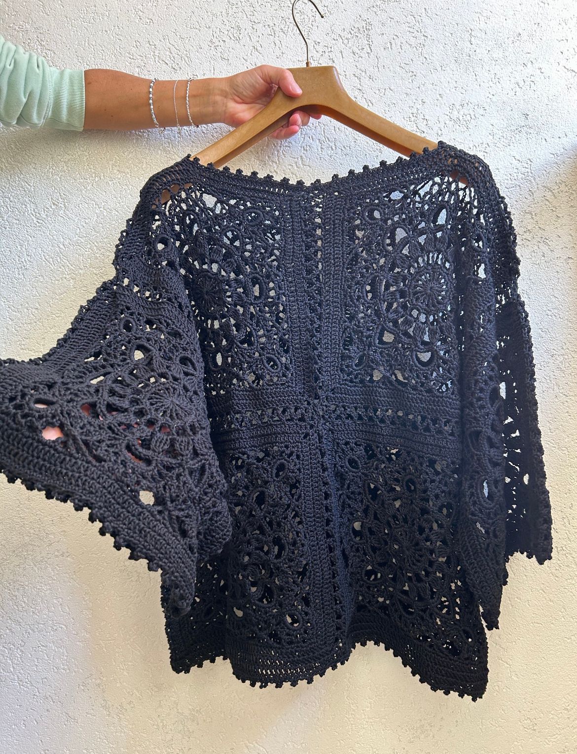 Sonnenspitzen-Pullover Häkelmuster PDF 🇩🇪