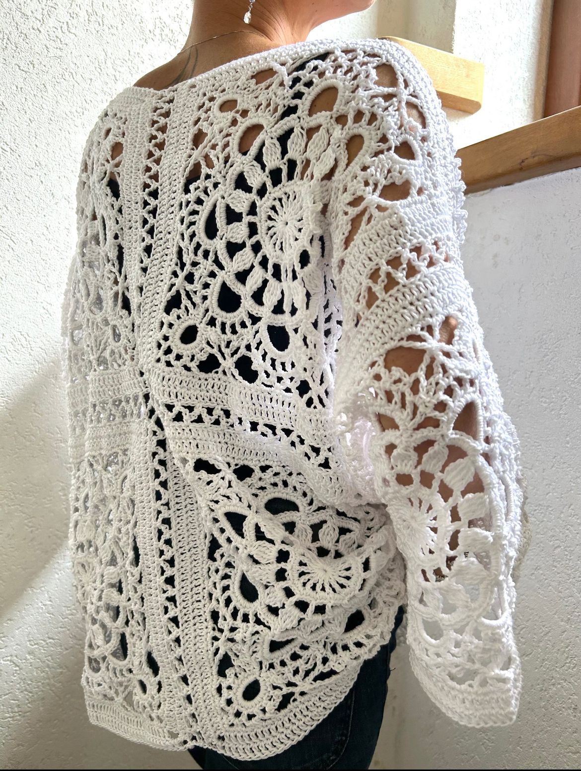 Sonnenspitzen-Pullover Häkelmuster PDF 🇩🇪