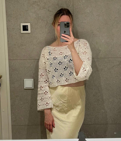 Cherry Blossom Pullover Häkelanleitung PDF 🇩🇪
