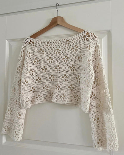 Cherry Blossom Pullover Häkelanleitung PDF 🇩🇪