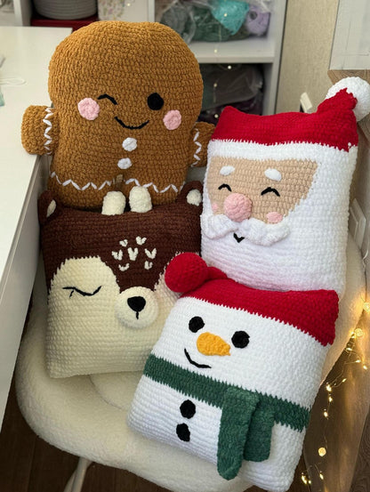 4 Weihnachtskissen Häkelanleitung PDF
