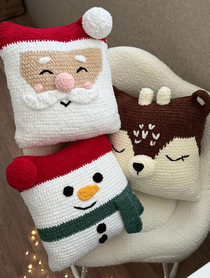 4 Weihnachtskissen Häkelanleitung PDF