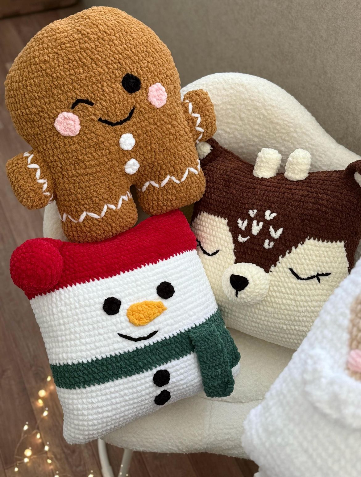 4 Weihnachtskissen Häkelanleitung PDF