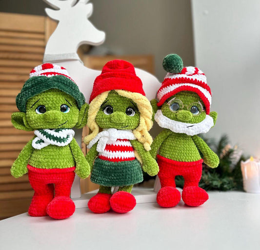 Weihnachts-Elfen Familie Häkelanleitung PDF